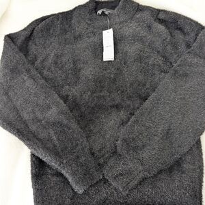 White House Black Market Black Fuzzy Sweatshirt